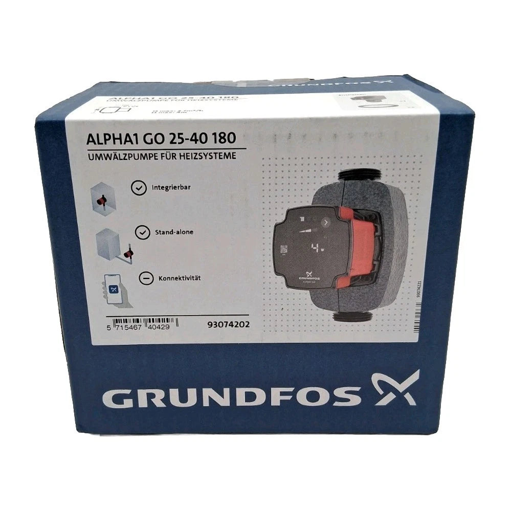 Grundfos Alpha 1 GO 25-40 180 Hocheffizienz-Umwälzpumpe 93074202