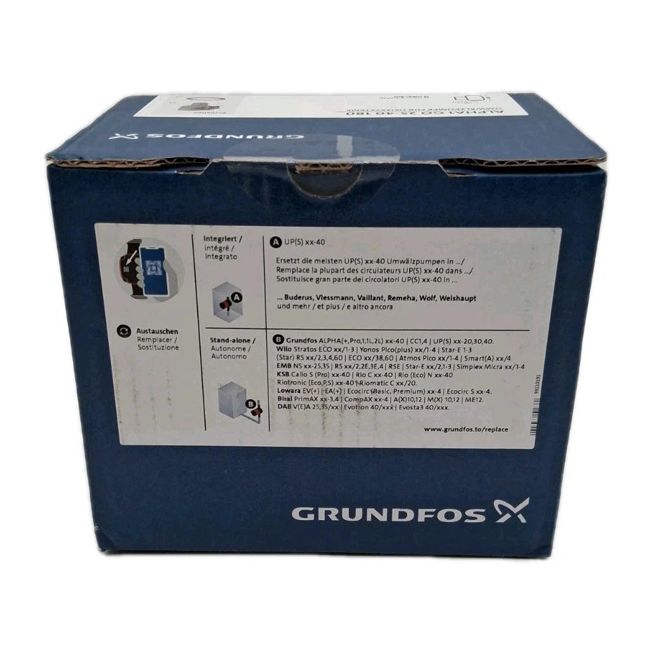 Grundfos Alpha 1 GO 25-40 180 Hocheffizienz-Umwälzpumpe 93074202