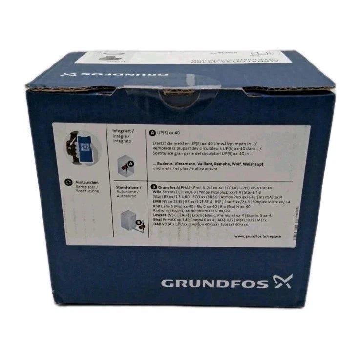 Grundfos ALPHA1 GO 25-40 180 Umwälzpumpe hinten OVP