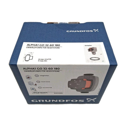Grundfos ALPHA1 GO 32-60 180 Umwälzpumpe Frontansicht OVP