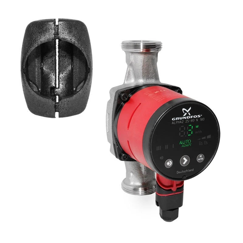 Grundfos ALPHA2 25-80 N 180 Zirkulationspumpe Trinkwasser Frontansicht