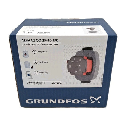 Grundfos ALPHA2 GO 25-40 130 Umwälzpumpe Frontansicht OVP