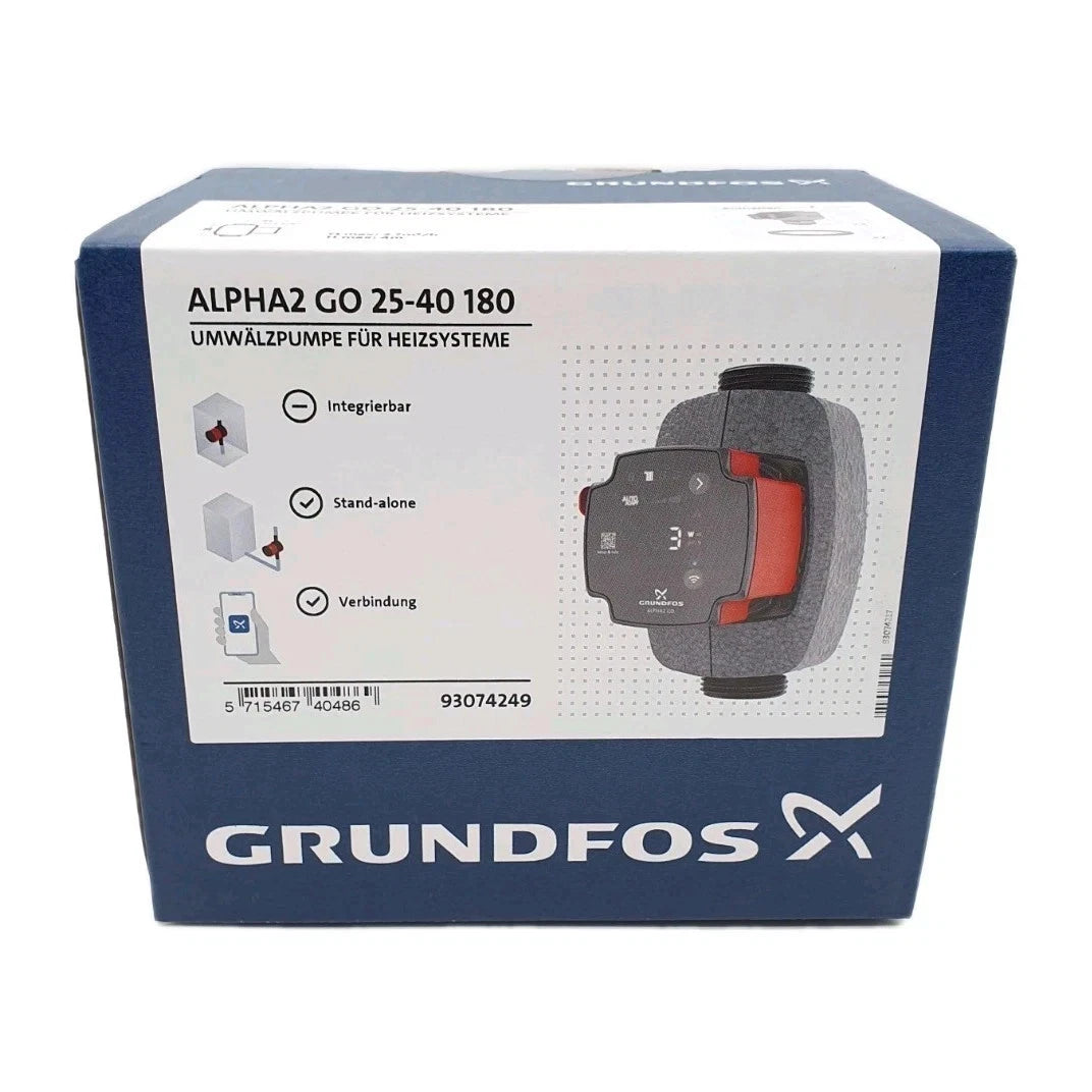 Grundfos ALPHA2 GO 25-40 180 Umwälzpumpe OVP Front