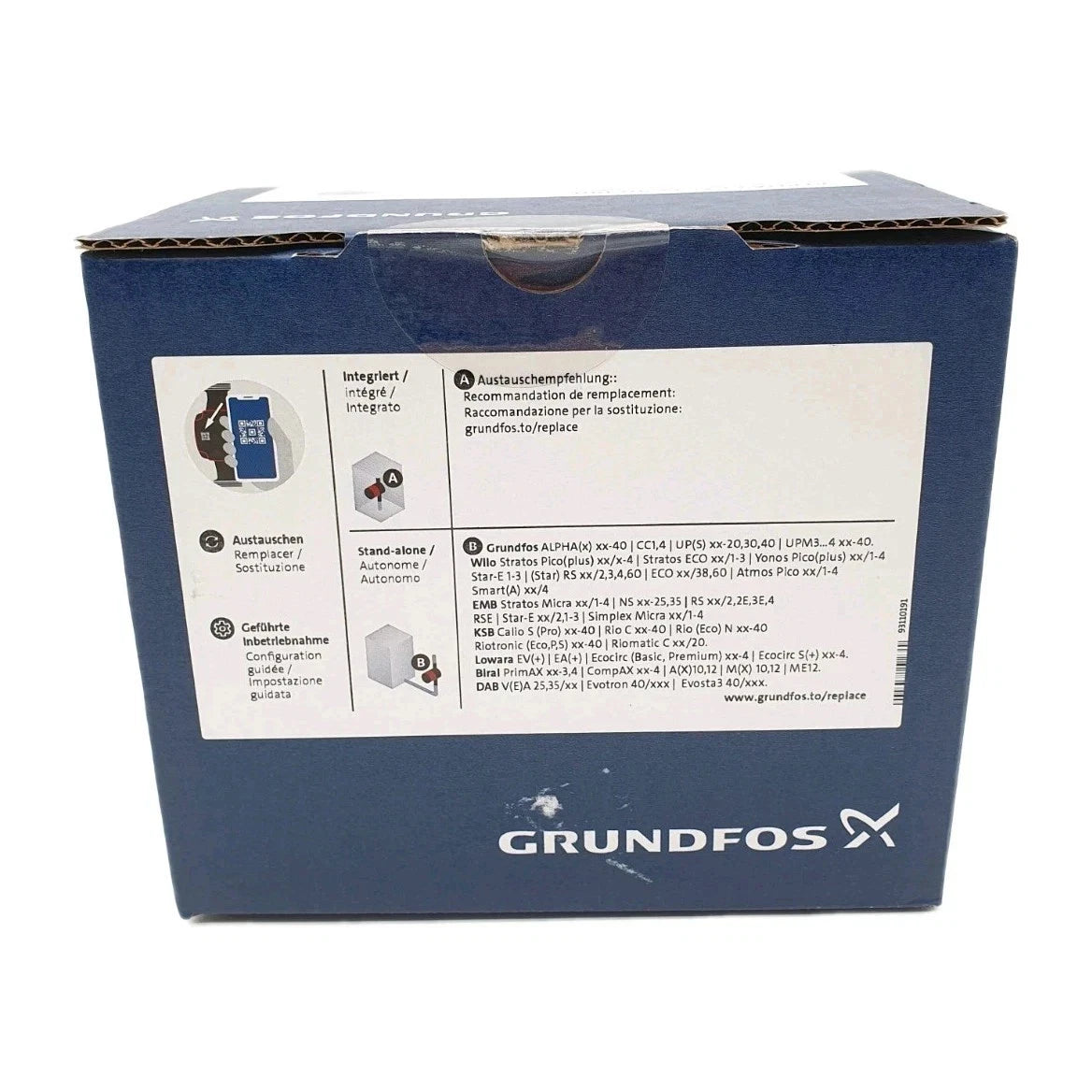 Grundfos ALPHA2 GO 25-40 180 Umwälzpumpe OVP Rückseite