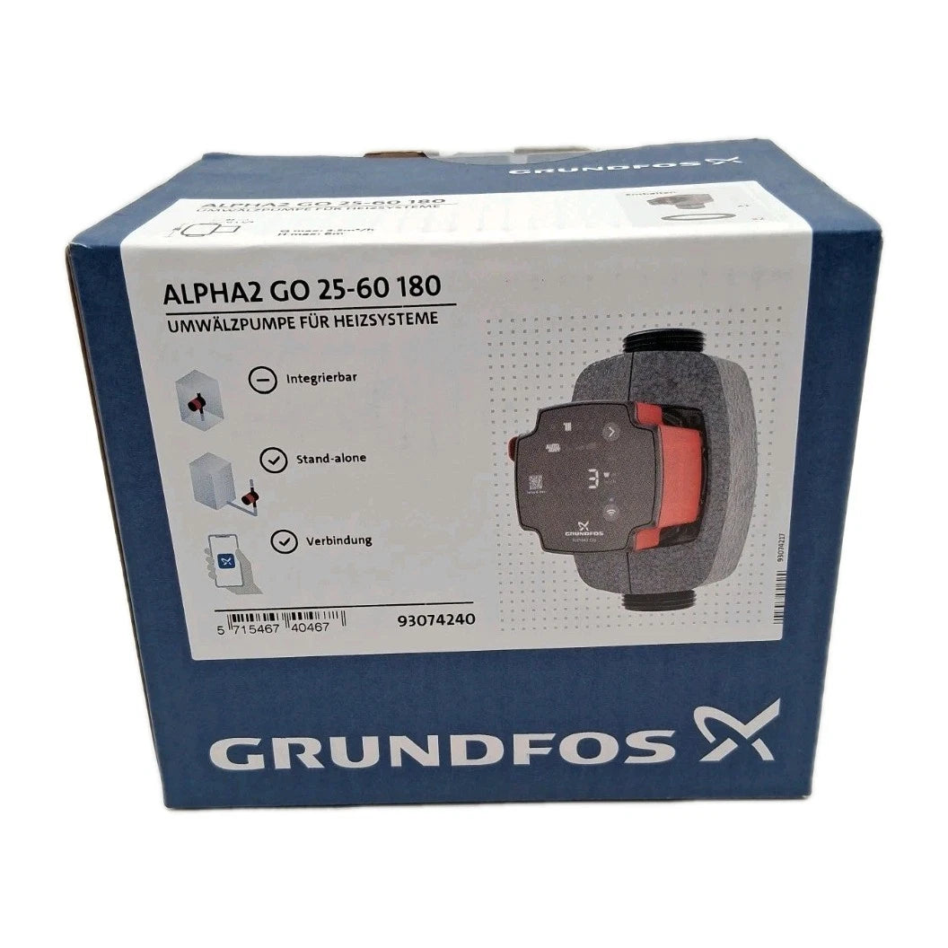 Grundfos ALPHA2 GO 25-60 180 Umwälzpumpe OVP Front