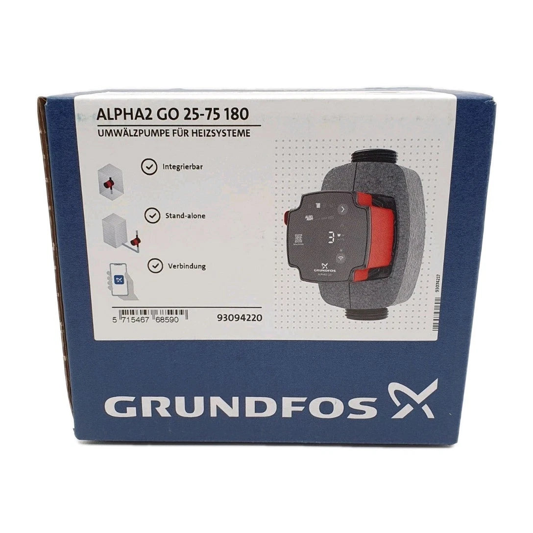 Grundfos ALPHA2 GO 25-75 180 Umwälzpumpe OVP vorn