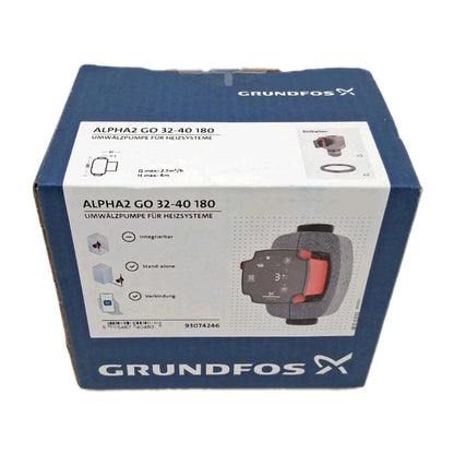 Grundfos ALPHA2 GO 32-40 180 Umwälzpumpe Frontansicht OVP