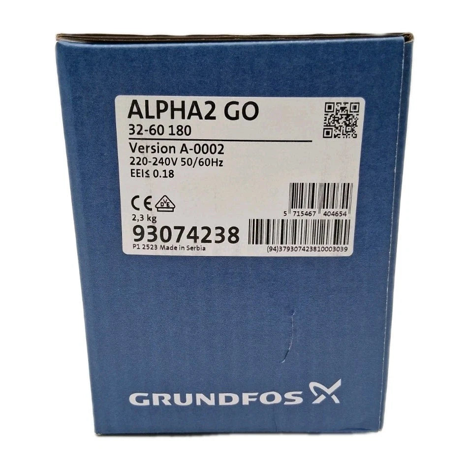 Grundfos ALPHA2 GO 32-60 180 Umwälzpumpe Typenschild