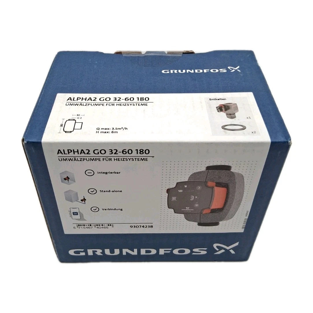 Grundfos ALPHA2 GO 32-60 180 Umwälzpumpe Front OVP