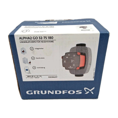Grundfos ALPHA2 GO 32-75 180 Umwälzpumpe OVP Frontansicht